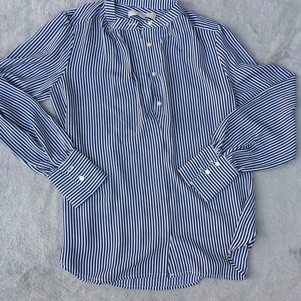 Loft | NWT striped crossover back utility blouse - Picture 6 of 8